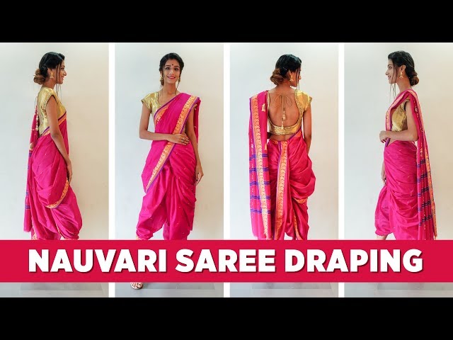 Dhoti Saree Draping || Maharashtrian kashta Saree Draping ||  @GroomingwithUtkarsha - YouTube