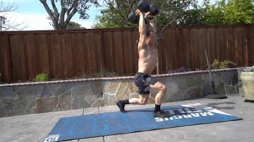 Dual Dumbbell Overhead Reverse Lunge