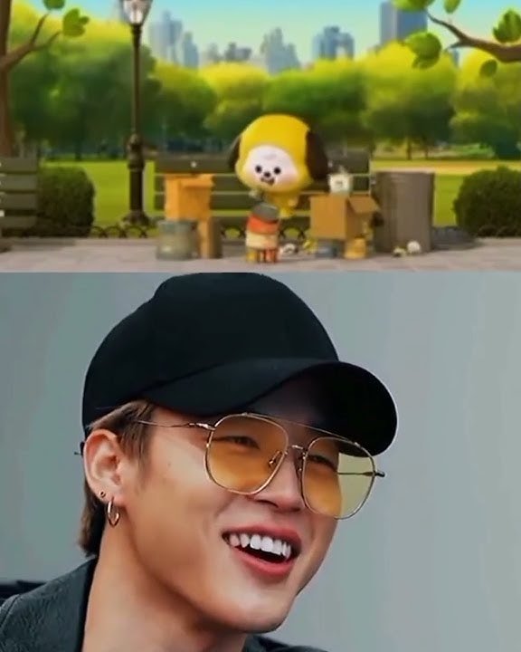 BTS reacting to chimmy BT21 #jimin #chimmy #shorts #bts #bt21
