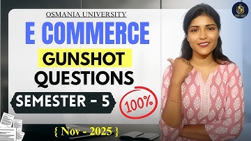 E-COMMERCE || B.COM (COMPUTERS) || BELANGRIJKE VRAGEN || OSMANIA UNIVERSITY || ‎@shivanipallela
