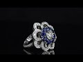 Graff sapphire diamond cocktail platinum ring for sale at opulent jewelers