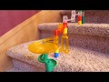 Epic marble run from 2nd floor to basement of house