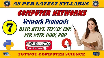 7 - Computer Networks || Network Protocols - HTTP, HTTPs, TCP, IP, UDP, FTP, SMTP, IGMP, POP, ICMP