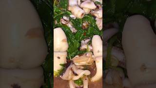 Fried Squid with Holy basil shorts short shortvideo shortcooking asmr