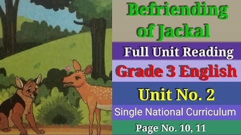 Befriending of Jackal Unit 2 Full Unit Readings Grade 3 English Page no.10, 11 Uni No 2