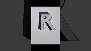 3D R letter🤐 drawing Rainbow art #drawing #viral