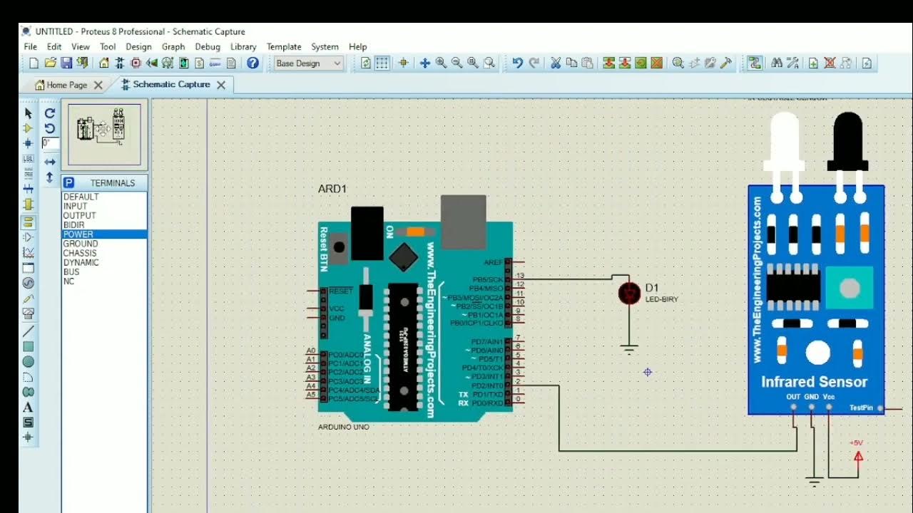 07. IR Obstacle sensor interface with Arduino in Proteus - YouTube