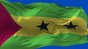🚩Sao Tomé and Príncipe Flag Waving  | GREEN SCREEN & CHROMA MATTE🚩