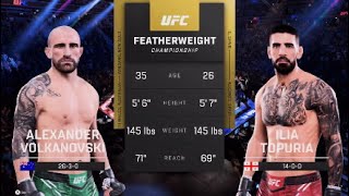 Alexander Volkanovski vs. Ilia Topuria Featherweight Championship Fight Simulation UFC 5