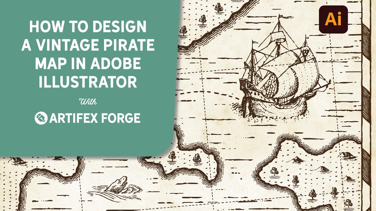 How to Make a Vintage Pirate Treasure Map in Adobe Illustrator - YouTube