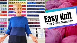 24. Easy Knit  Woolbaa top down roll down sweater