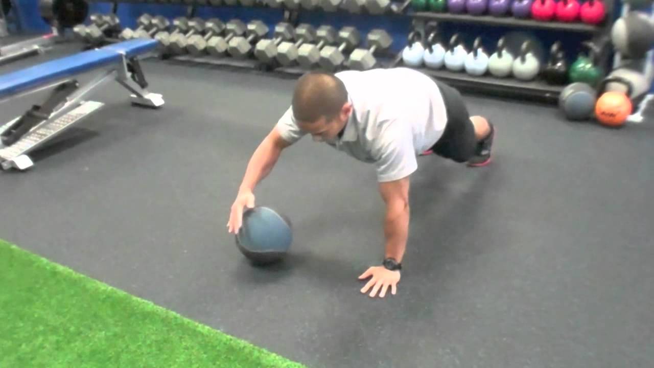 Alt Med Ball Push-Ups 