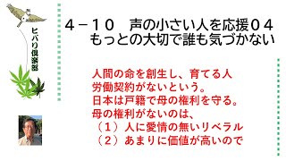 声の小さい人を応援（4）「もっとも大切で誰も気づかない」 令和5年4月10日