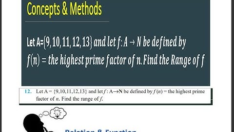 Let A = {9,10,11,12,13} and let f : A→N be defined by f (n) = the highest prime factor of n. ...
