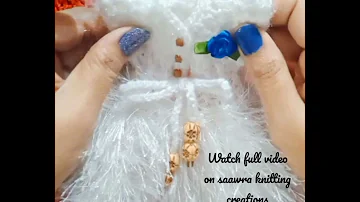 How to make Crochet woolen fur dress|saawra knitting creations|#shorts|