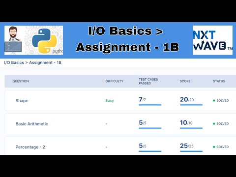 I/O Basics | Assignment - 1B Answers | python | NxtWave | CCBP 4.0