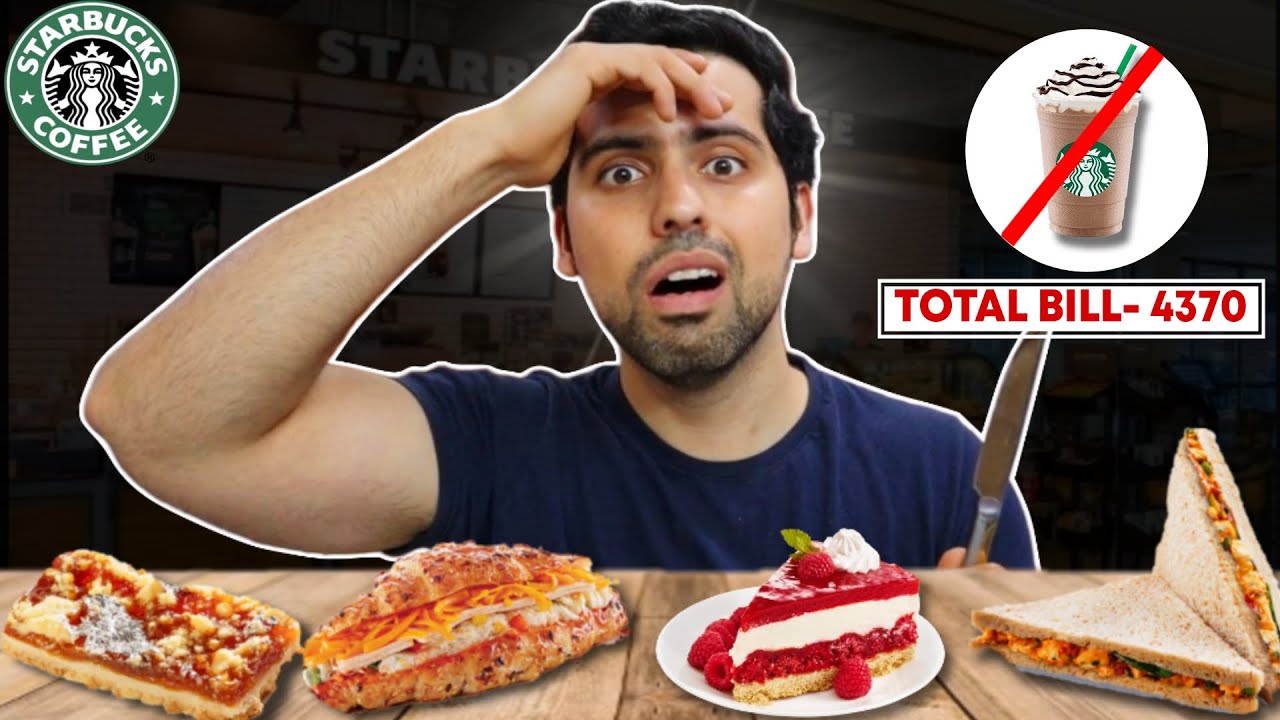 Eating Everything except Drinks from Starbucks for 24 Hours || No Drinks allowed ❌