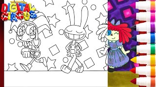 Coloring Pomni, Jax and Ragatha | The Amazing Digital Circus Coloring Page | Lana's Colorscapes