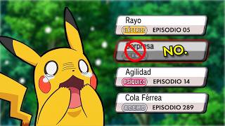 TODOS los MOVIMIENTOS de PIKACHU y CUÁNDO los APRENDIÓ