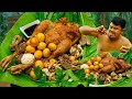 Chicken fermented recipe cooking in forest  steam chicken fermented lime recipe