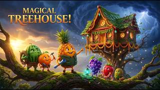 Fruit Babies Build a Magical Treehouse! 🌳✨ | Then a Terrible Storm Strikes! 😱 | 3D Animation Story screenshot 3