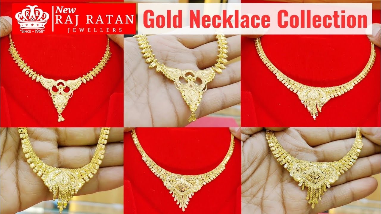 7 Raj Gold New Latest Gold Necklace Design With Weight in 22 Karat Hallmark Gold ...