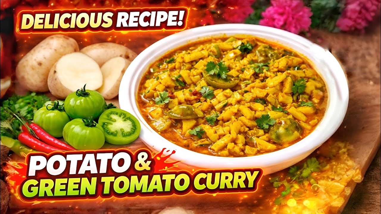 This Green Tomato Curry Will Surprise You!😲 Desi Aloo Curry with a Tangy Twist🌿 Professor of kitchen