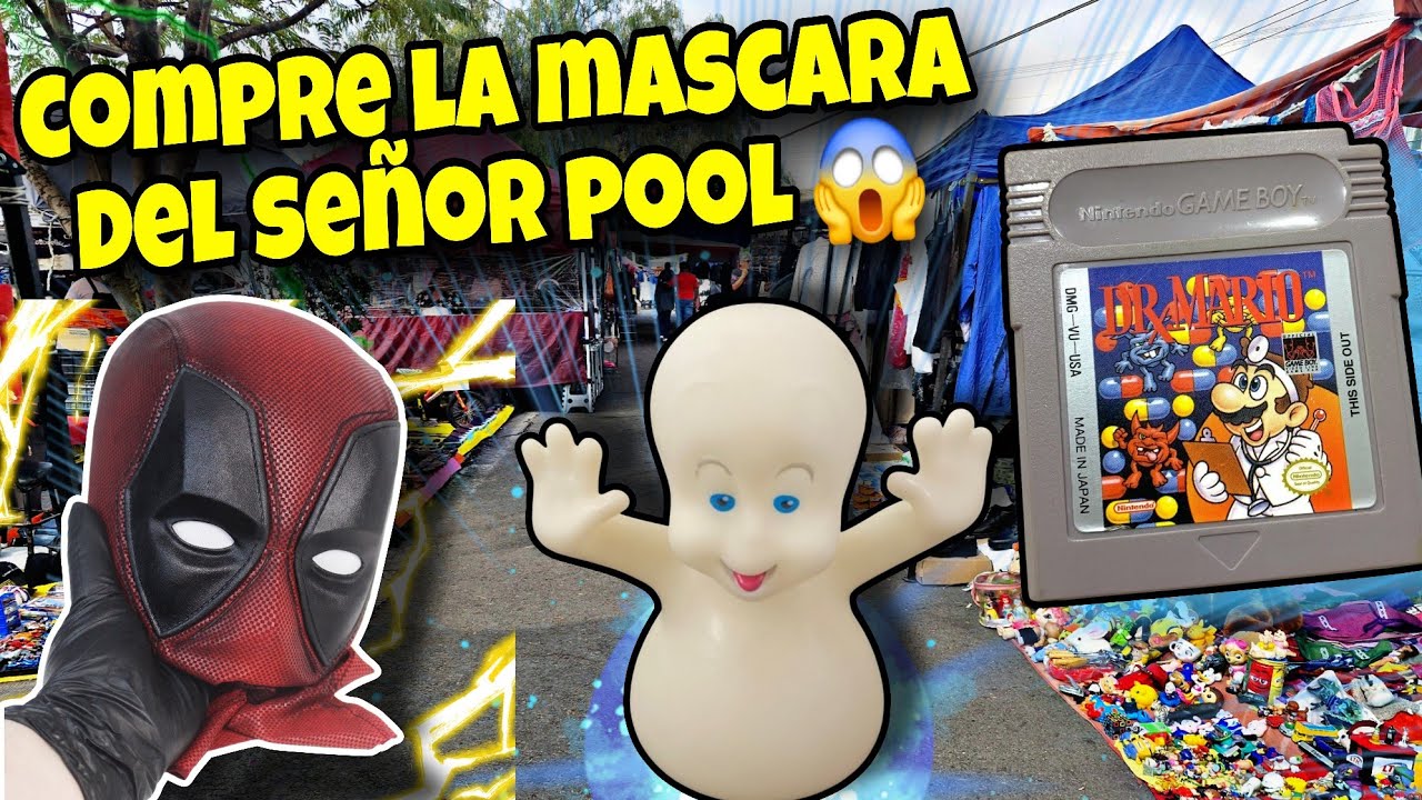 Chachareando Máscara Deadpool Gasparín y Juego de Mario en el Tianguis #tianguis #juguetesretro