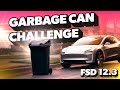 Tesla FSD 12.3 Garbage Can CHALLENGE #fsdbeta
