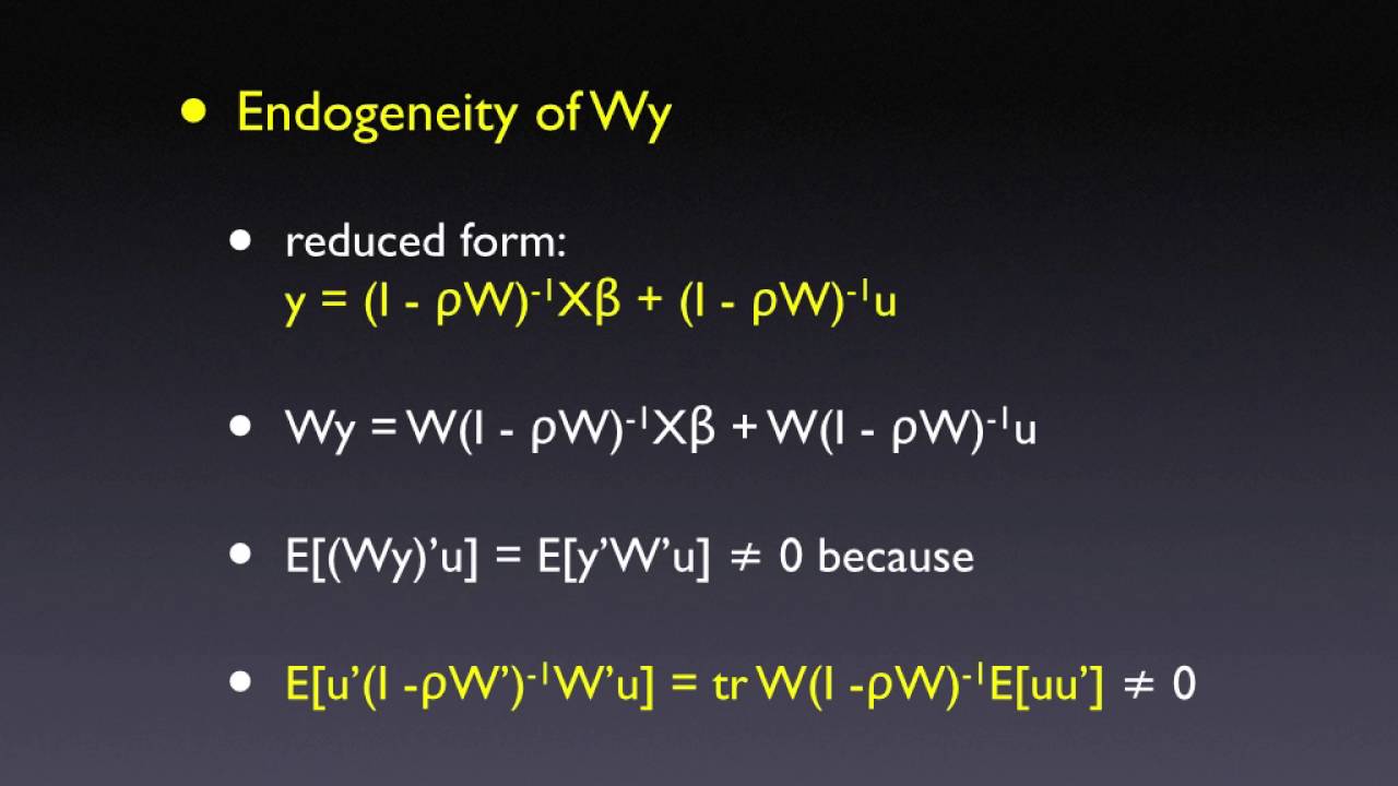 Spatial Two Stage Least Squares I - YouTube