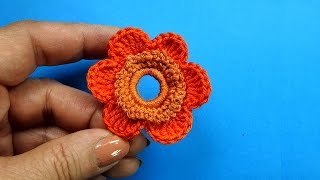Вязаный цветок на бурдоне Crochet flower pattern 83 Вязаный цветок на бурдоне Crochet flower pattern 83