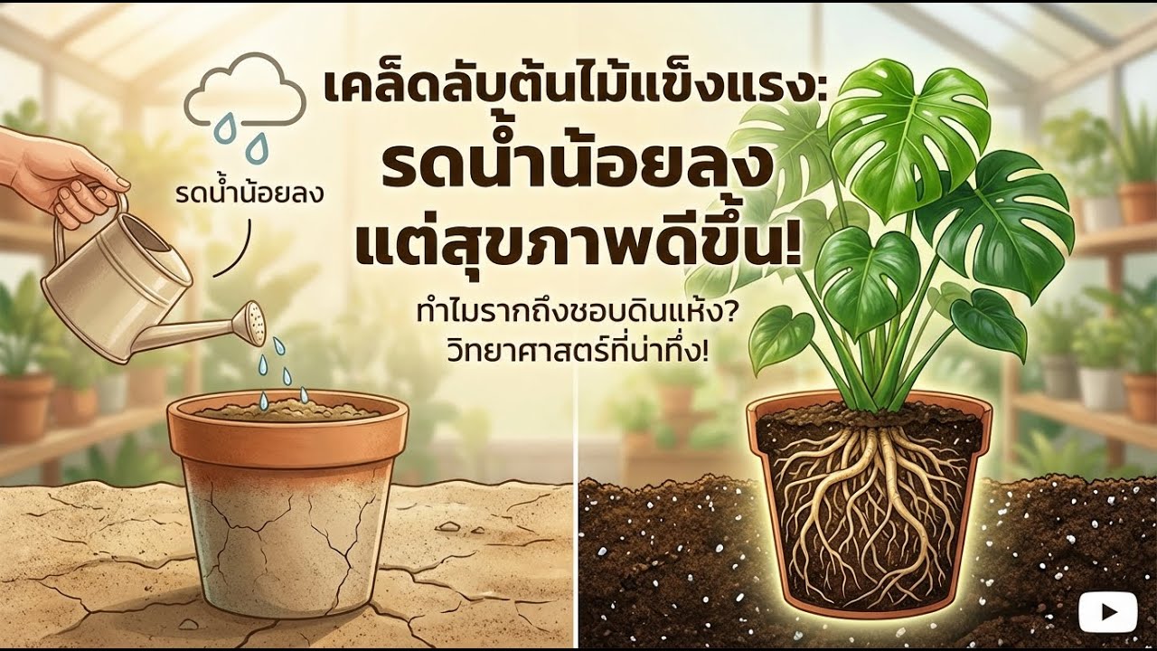 ทำไมต้นไม้สุขภาพดีขึ้นแม้รดน้ำน้อยลง? เคล็ดลับสวนเขียวที่คุณต้องรู้