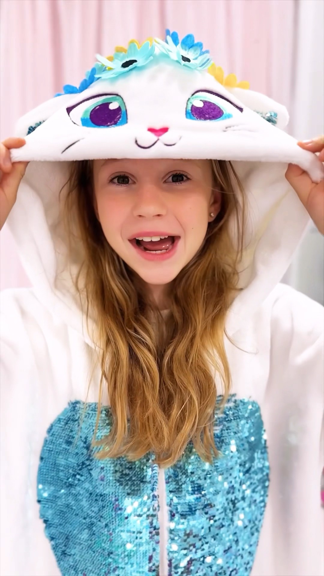 Nastya and her new pajamas