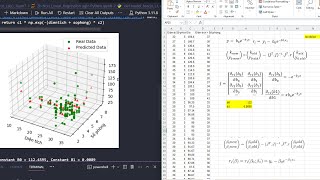 Gauss Newton Algorithm in Multivariable Nonlinear Regression using Excel, Python