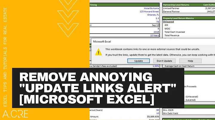 Permanently Remove "Update Links" Alert in Excel Workbooks