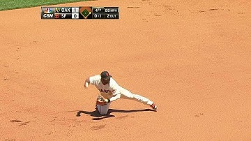 OAK@SF: Panda makes a diving stop, fires to first