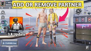 HOW TO ADD OR REMOVE PARTNER IN BGMI 3.8 UPDATE | MAKE YOUR FRIEND STAND WITH YOU IN BGMI LOBBY