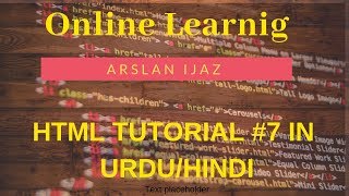 Html Tutorial #7 (How To Create Form Advance Level) in Urdu/Hindi