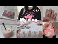[vlog/Q&A]中学生の休日の過ごし方🌐💞/質問コーナー(初声出し《加工あり》)、最近の購入品紹介、勉強、キルティングネイルに挑戦🎀💭、スキンケア