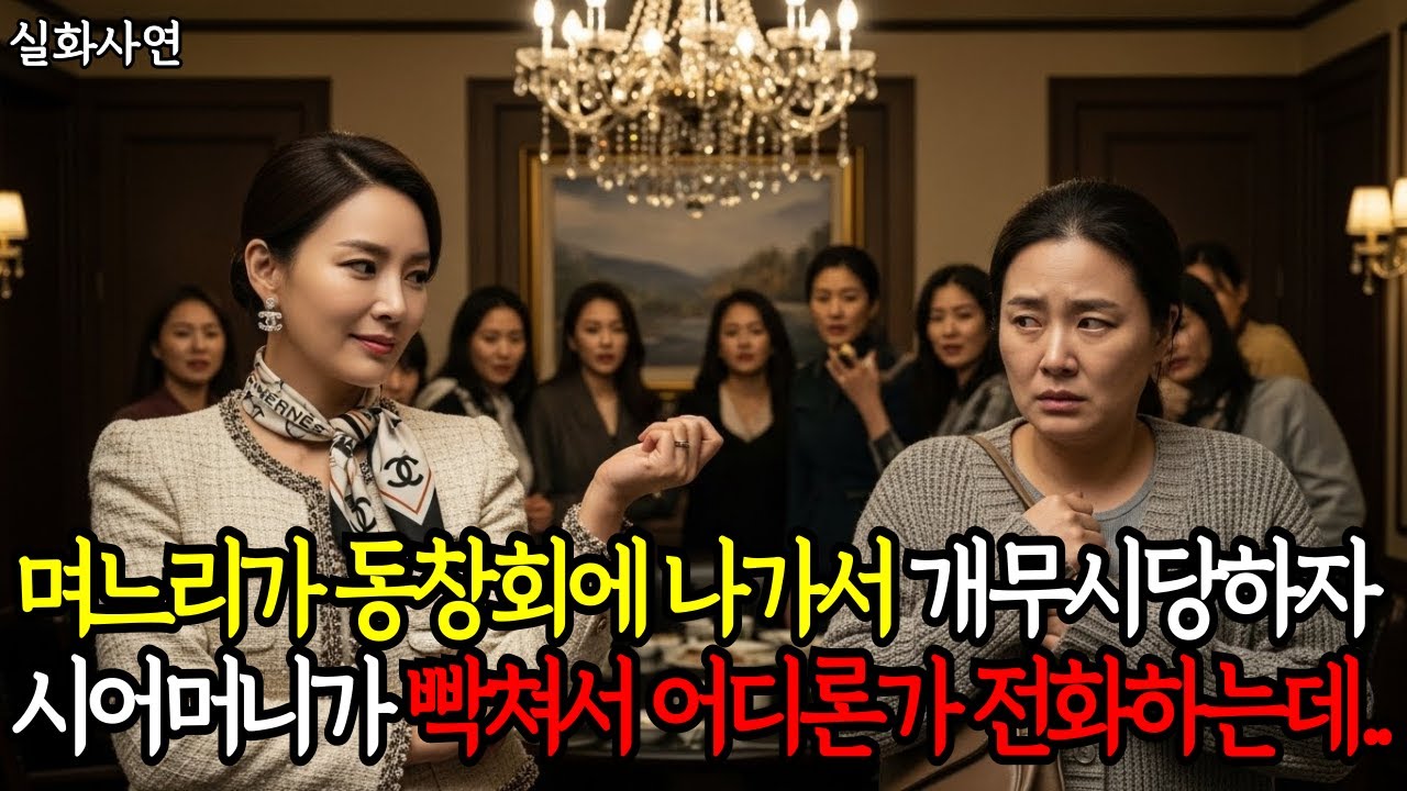 며느리가 동창회에서 친구한테 개무시 당하며 울면서 집에 오자 시어머니가 빡쳐서 어디론가 전화하는데..ㅣ시니어사연ㅣ노후사연ㅣ오디오북ㅣ사연라디오ㅣ감동실화