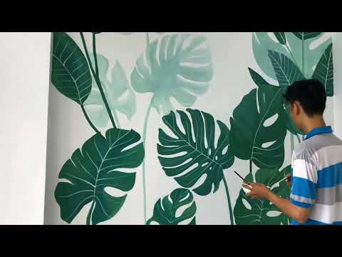 Vẽ tranh tường phong cách Tropical - trang trí biệt thự tại quận Tân Bình !