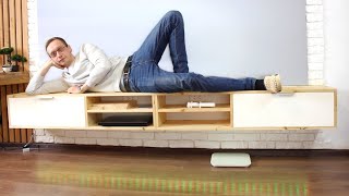 How To Build a Floating Media Console || TV Stand DIY | Woodworking