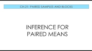 Applied Stats 21.1 Inference for Paired Means