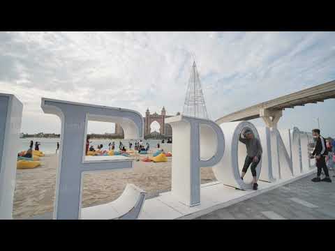 Dubai, UAE – December 12, 2019: A view of Atlantis Hotel taken from "the Pointe"