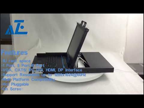AZE Rack-Mount LCD KVM Console Switch Solutions for Server Rack Enclosure