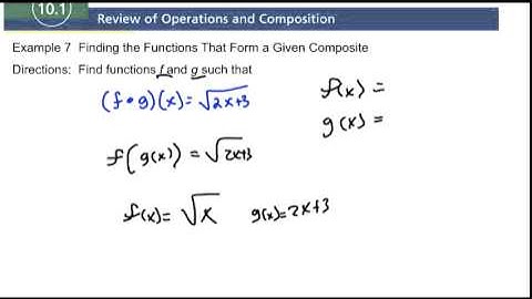 10.1 Example 7 Finding the Functions that Form a Given Composite