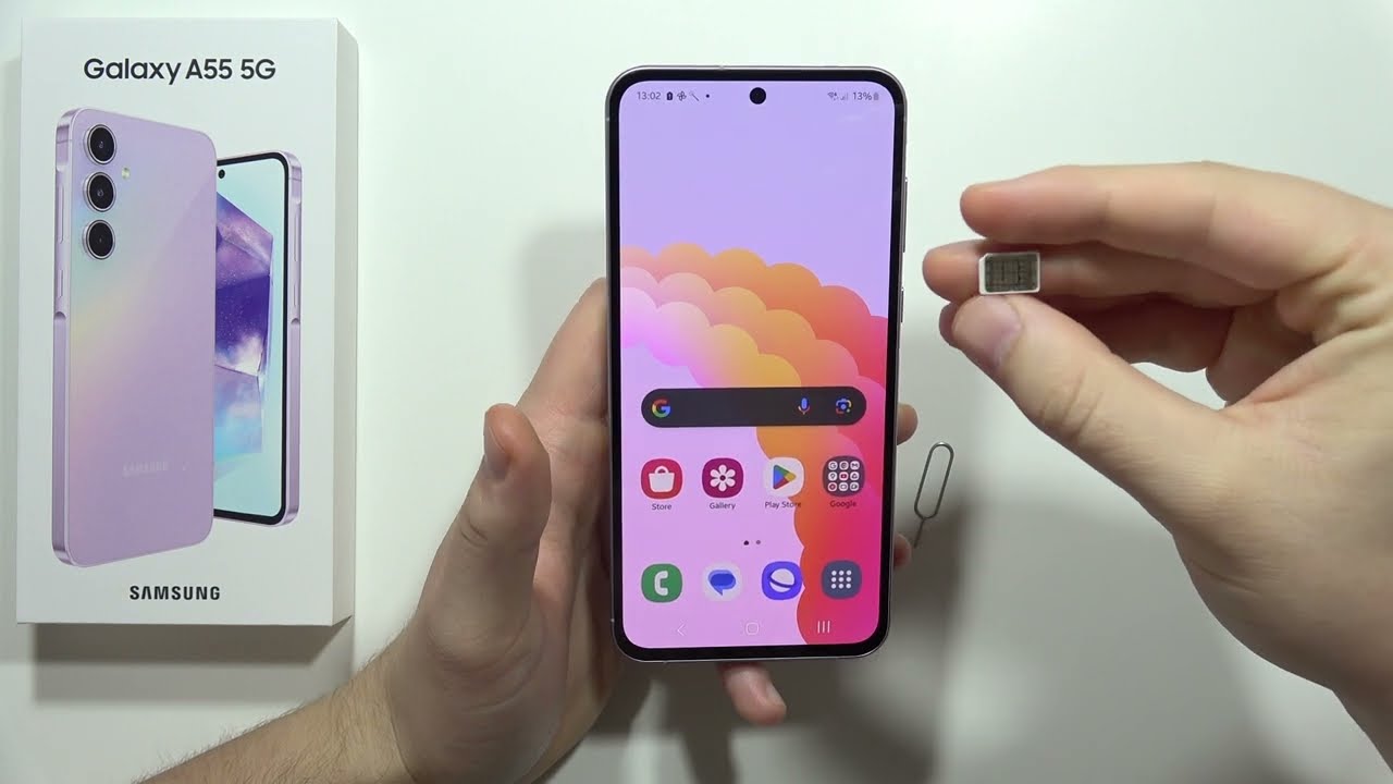 Samsung Galaxy A55 5G - Insert SIM Card | Open SIM Slot - YouTube