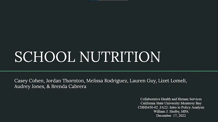 School Nutrition Policy Presentation CHHS-450