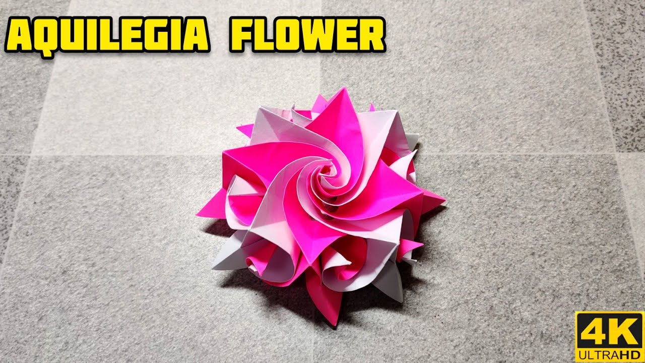 Origami Aquilegia Flower | Origami tutorial | Paper craft