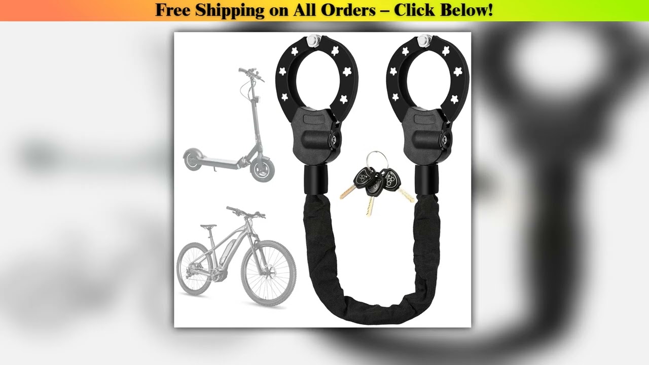 E-scooter Lock, Bicycle Lock with Key Handcuff High-security Locks, Theft-proof, 93cm, 8mm for